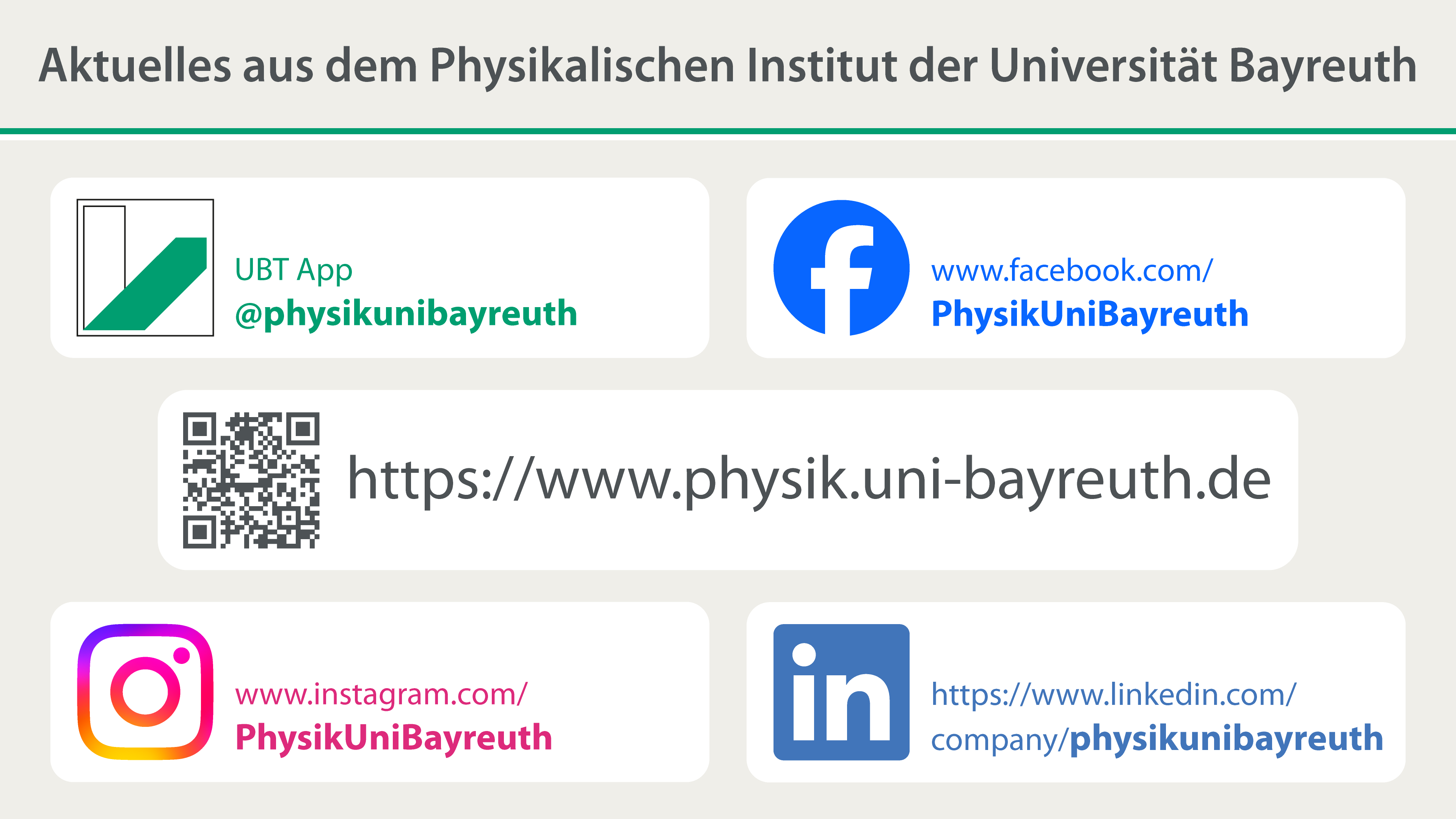 Aktuelles vom Physikalischen Institut der Uni Bayreuth