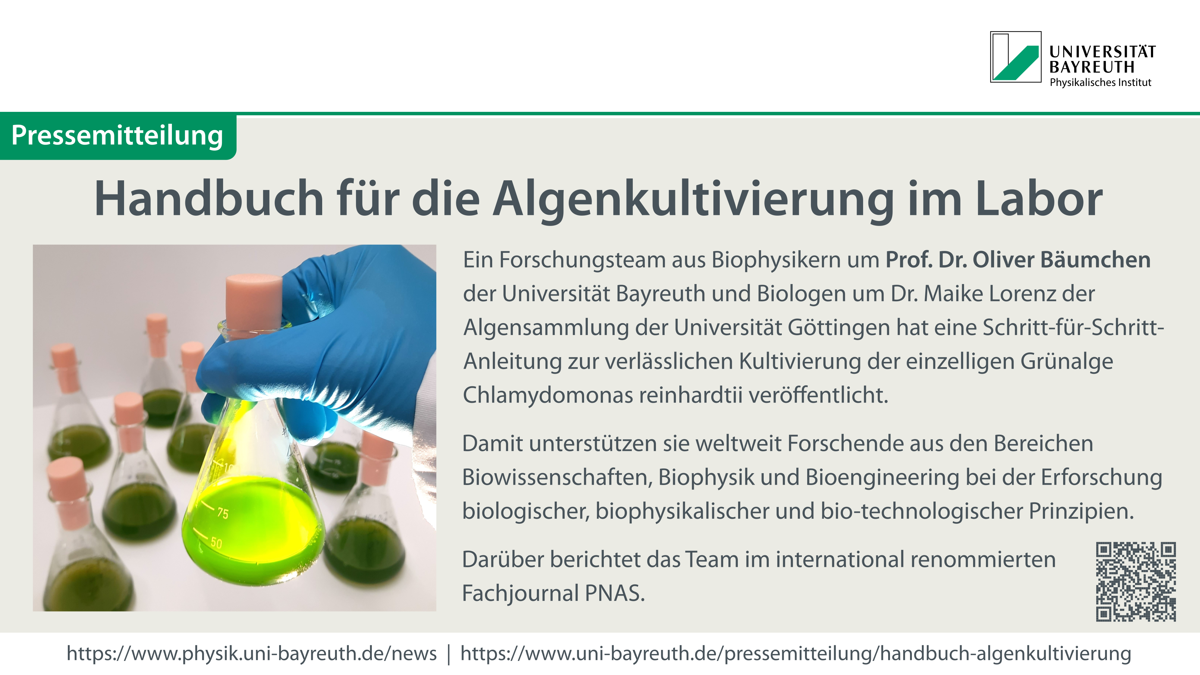 Handbuch für die Algenkultivierung im Labor